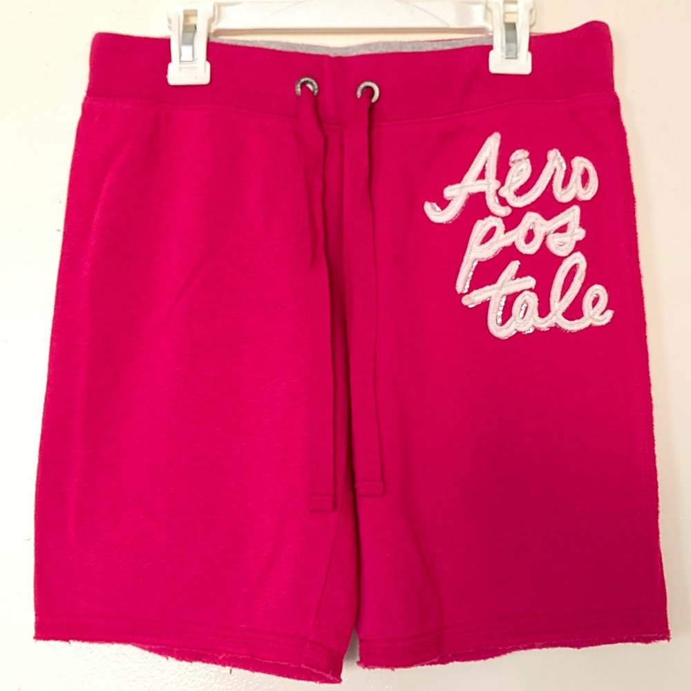 *BRAND NEW* Aeropostale Women’s Hot Pink With White Sparkling Comfy Sweat Shorts